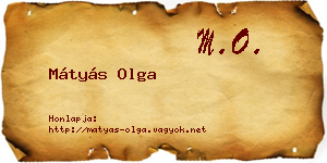 Mátyás Olga névjegykártya